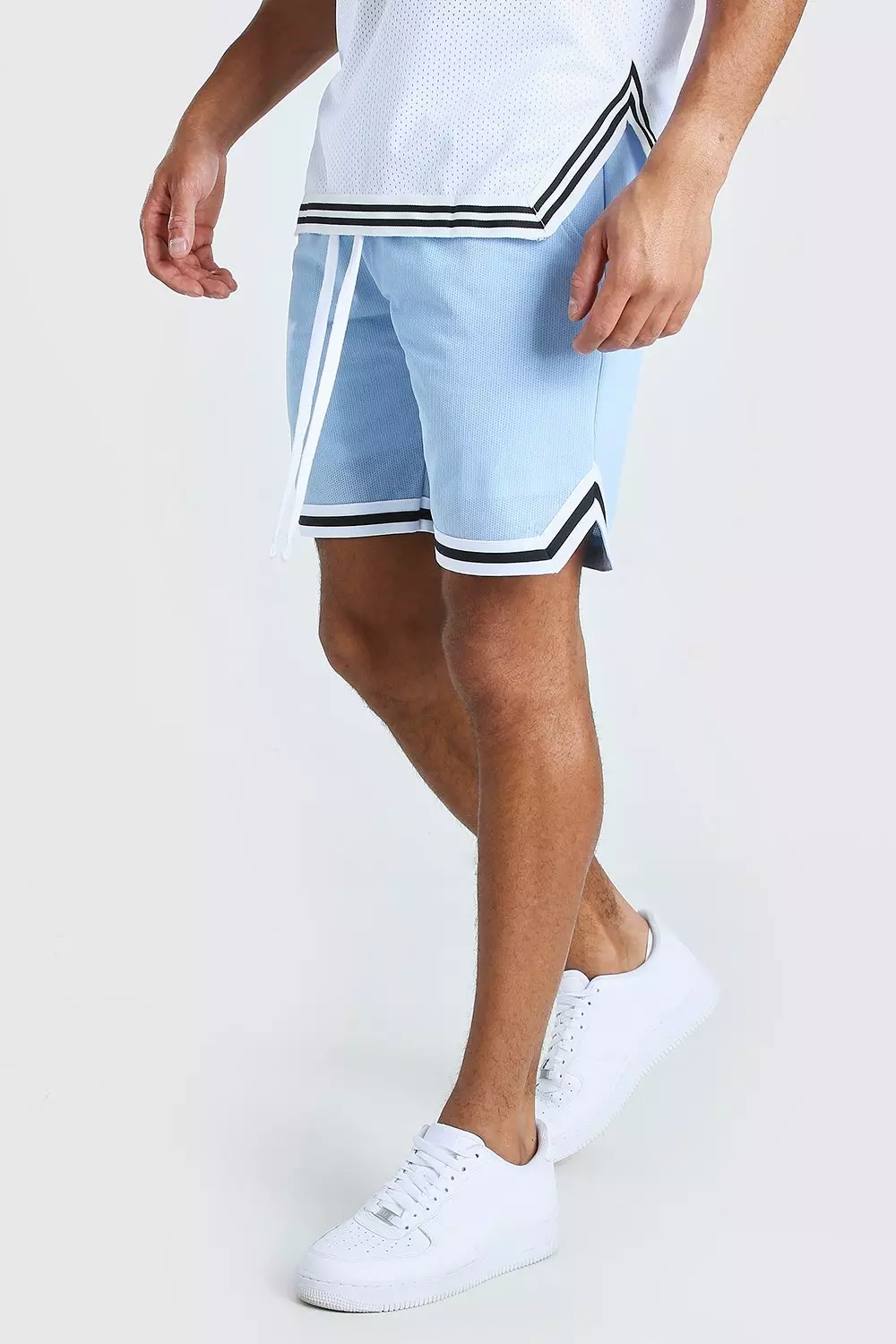 Light blue mesh store shorts